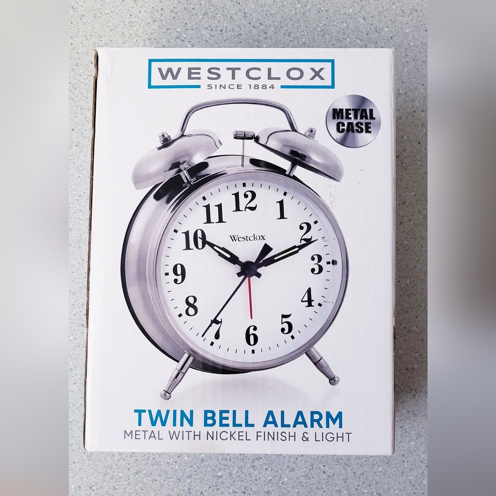 Retro BELL Alarm Clock-Steel Nickel Color